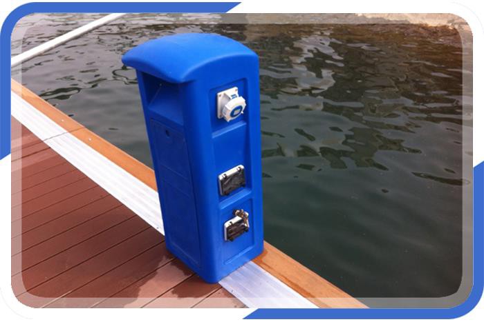 UV resistant water proof and rust resistant roto mold marine pedestal dock /shore power box plastic shell